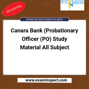 Canara Bank (Probationary Officer (PO) Study Material All Subject