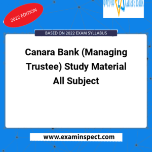Canara Bank (Managing Trustee) Study Material All Subject