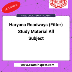 Haryana Roadways (Fitter) Study Material All Subject