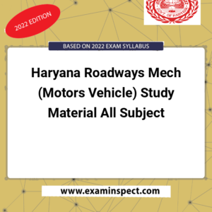 Haryana Roadways Mech (Motors Vehicle) Study Material All Subject