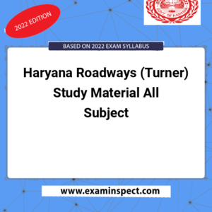 Haryana Roadways (Turner) Study Material All Subject