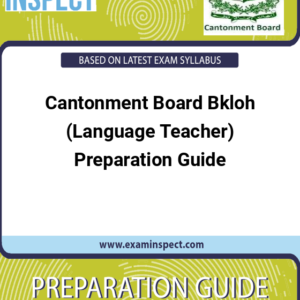 Cantonment Board Bkloh (Language Teacher) Preparation Guide