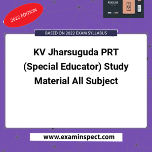 KV Jharsuguda PRT (Special Educator) Study Material All Subject