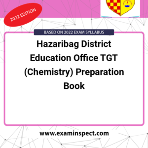 Hazaribag District Education Office TGT (Chemistry) Preparation Book